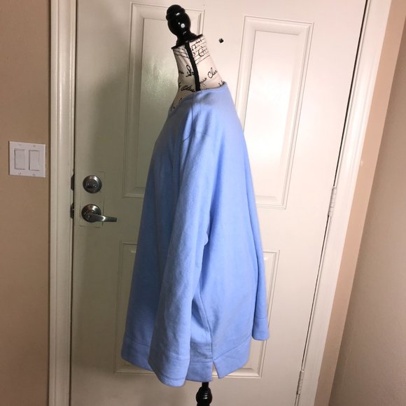Woman Within Fleece Long Sleeve Sweater Light Blue ~ Size 26/28 (2X) - Picture 4 of 6